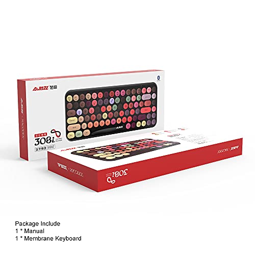 NACODEX 308I Wireless Bluetooth Keyboard, 84 Keys Cute Retro Round