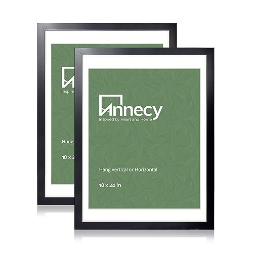 Annecy 18x24 Picture Frame Black（2 Pack）, 18 x