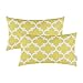 CaliTime Pack of 2 Soft Canvas Pillow Covers Cases for Couch Sofa Home Decor Modern Quatrefoil Accent Geometric 12 X 20 Inches Bright Yellow