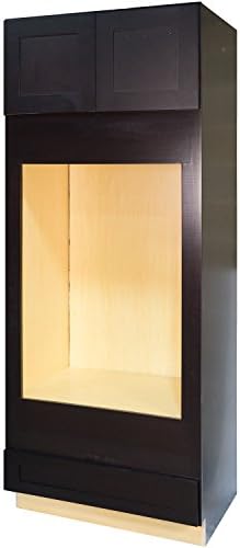 Everyday Cabinets 33 Inch Double Oven Cabinet in Shaker Espresso with 2 Soft Close Doors &amp; 1 Soft Close Drawer 33" x 90" x 24" RTA