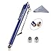Wisdompro Stylus, 4.8 Inch Universal Microfiber Mesh Tip Stylus Pen with 2pcs Replacement Tips and Tether for Touch Screen DevicesDevices - Dark Blue