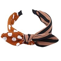KISSFRIDAY Yellow fashion striped wave point color matching bow headband hair accessories