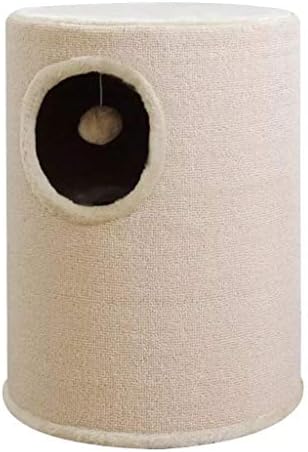 Candora 20in/50cm Cat House Scratching Post with A Ball Toy on A String for Kittens,Cats and Pets Beige