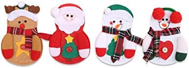 Homeditor Christmas Tableware Holder Knife and Fork bags Dinner Table Decor Silverware Pockets Christmas party Table Decoration set of 4 PCS