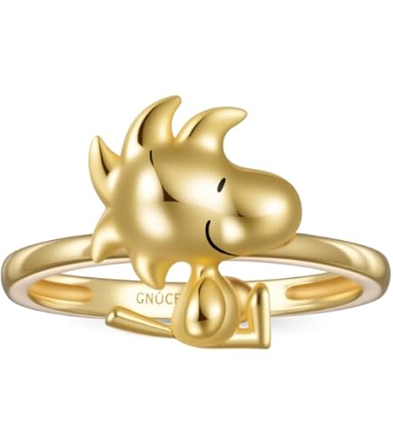 Amazon.com: GNOCE Peanuts Snoopy Hug White Diamond Ring for Women