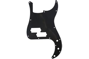 Musiclily 13 Hole P Bass Pickguard for Fender American/Mexican Standard Precision Bass,1Ply Black
