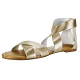 Sandalup Women's Elastic Ankle Strap Flat Sandals