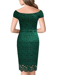 Vestido de cóctel de encaje floral con cuello en V profundo de Miusol para mujer