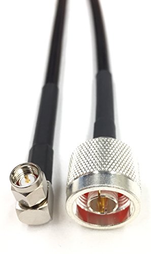 Custom Cable Connection 2 Foot N Male to SMA Right Angle Times Microwave LMR240 Ultraflex Antenna 50 Ohm Cable Assembled