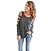 Vovotrade Women Sexy Loose Long Sleeve Hollow Shirt Casual Blouse