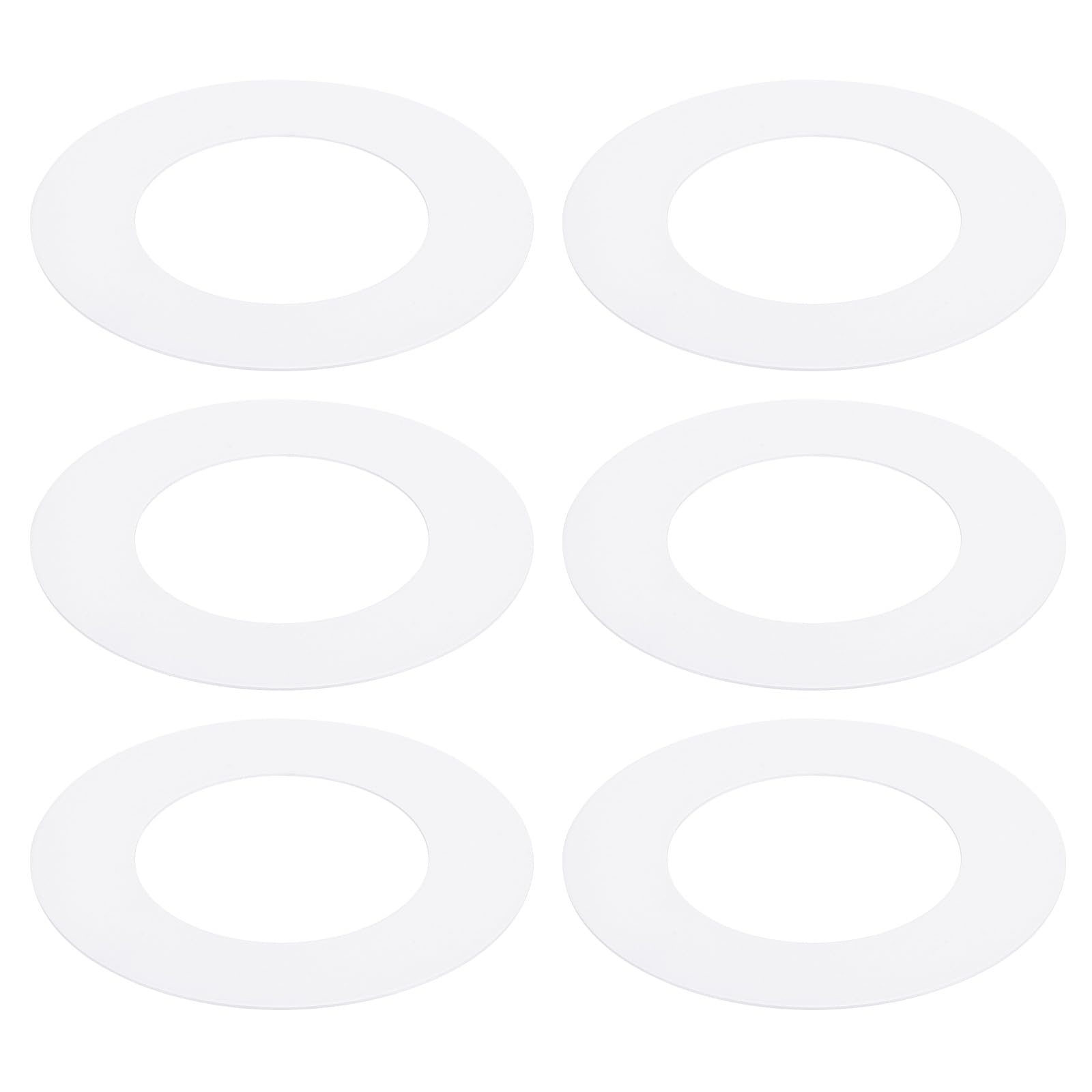 PATIKIL Goof Rings Inner Diameter 2.99", Outer Diameter 4.72", 6 Pcs Metal Goof Rings Cover Recessed Light Trim for Ceiling Wall Fixtures Can Lighting Down Light LED, Matte Finish White