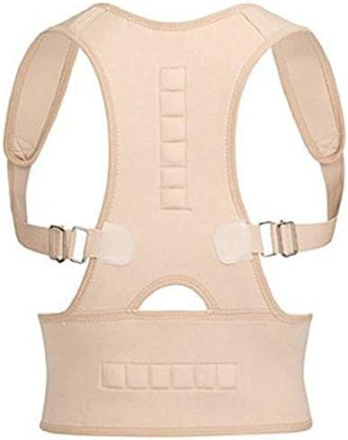 CELLPHONEZ Back Brace and Supports Belt Shoulder Magnetic Therapy Posture Corrector for Men and Women Braces (Beige, XL)