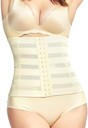 Valinna Waist Trainer Corset for Weight Loss Workout Body Shaper &amp; Women Postpartum Recovery Wrap Belt (XXXXL, Beige)