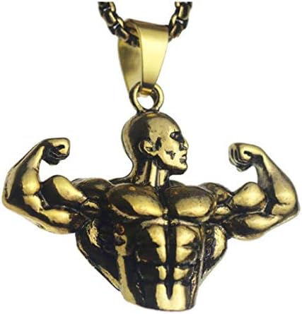 CHENCAN01 Bodybuilder Pendant, Bodybuilding Necklace,Bodybuilder Weight Lifting Necklace,Fitness Jewelry