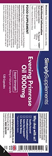 Super Strength Evening Primrose Oil 1000mg | 120 Capsules | May Support Heart Health and Circulation