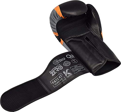 RDX Boxing Gloves Training Punching Bag Sparring Maya Hide Leather Muay Thai Mitts Kickboxing,Orange,16oz - Thumbnail 5