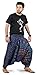 Mens Womens Harem Pants - Mandala Style (Blue White Binary)