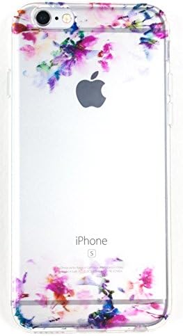 Iphone SE Case w/ Tempered Glass Screen Protector, YogaCase InTrends Cover (Watercolor Flowers)