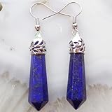 Pair of Beautiful Wire Wrap Lapis Lazuli Pendulum Earrings