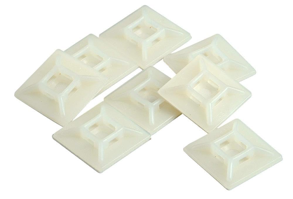 Kopp 328602094 Fasteners for Cable Ties Approximately 30 mm x 30 mm 25 Pieces for Cables up to 5.5 mm