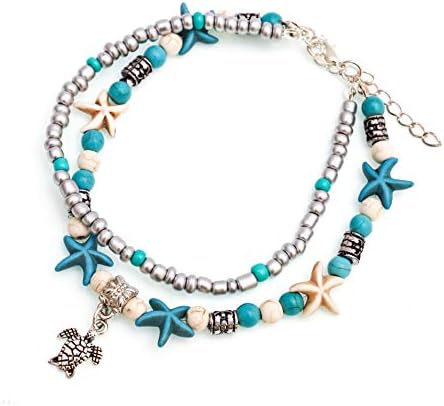 KKMO Sea Star Sandy Beach Anklet Bracelet Foot Jewelry for Women Girls