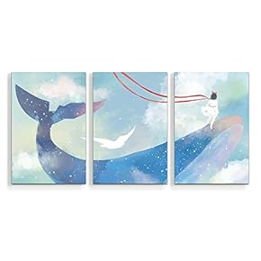 3 Panel Canvas Wall Art Quiet Dream Pictures Home Wall Decorations for Bedroom Living Room Paintings Canvas Prints Framed - 16"x24" x 3 Panels