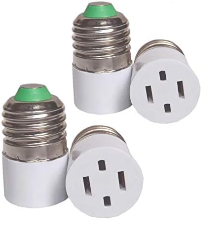 (4pack) Outlet Plug Converter Adapter 2 Prong Type A Outlet screw in adapter Type A Outlet converter E26/E27 Light Socket Adapter,Two Holes