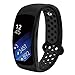 Compatible Samsung Gear Fit2 /Fit2 Pro Band,Soft Silicone Replacement Strap Sport Band Bracelet Wristband Samsung Fit2 SM-R360 /Fit 2 Pro SM-R365 SmartWatch Fitness (Black/Black)