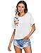 SweatyRocks Women's Causual Summer Tops Floral Embroidered Short Sleeve T Shirt S