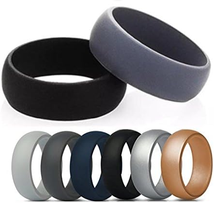Eternity Silicone Ring For Men - Safe Wedding Band, Great Rubber Ring for Yoga, Crossfit, Weight Lifting, Training, Exercise, Fitness, Firefighter, Police Officer, Medical Grade and Durable