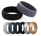 Comfort Band - Silicone Wedding Band for Men - Rubber Ring for Yoga, Crossfit, Weight Lifting, Training, Exercise, Fitness, Firefighter, Police Officer - Medical Grade