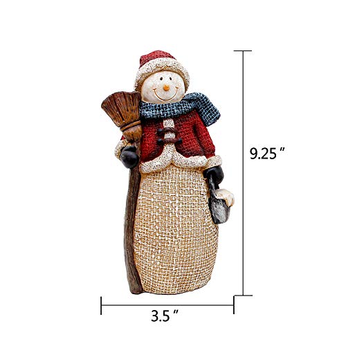 Christmas Snowman Figurines, Xmas Holiday Winter Wonderland Decoration Home Indoor Table Ornament Party Supplies Stone Resin Figurine (B-M)