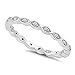 Oxford Diamond Co Sterling Silver Stackable Endless Eternity Ring Cubic Zirconia Sterling Silver Size 2-12 Four Colors Available