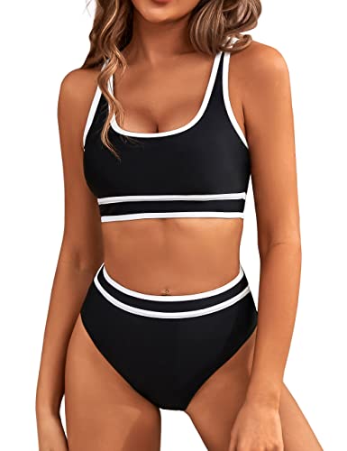 BMJL Women's High Waisted Bikini Sets Sporty Two