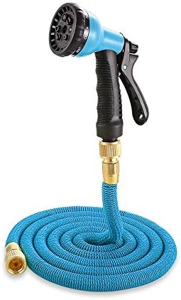 4 Colors 25FT-75FT Garden Hose Expandable Magic Flexible Water Hose Hose Plastic Hoses Pipe With Spray Gun To Watering blue 25ft