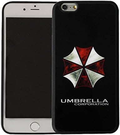 iPhone 6 Plus Case /iPhone 6S Plus Case HD Painting Thin and Lightweight TPU Back Cover Case Black Shockproof Bumper Protect iPhone with Removable Lanyard 5.5 inch Umbrella
