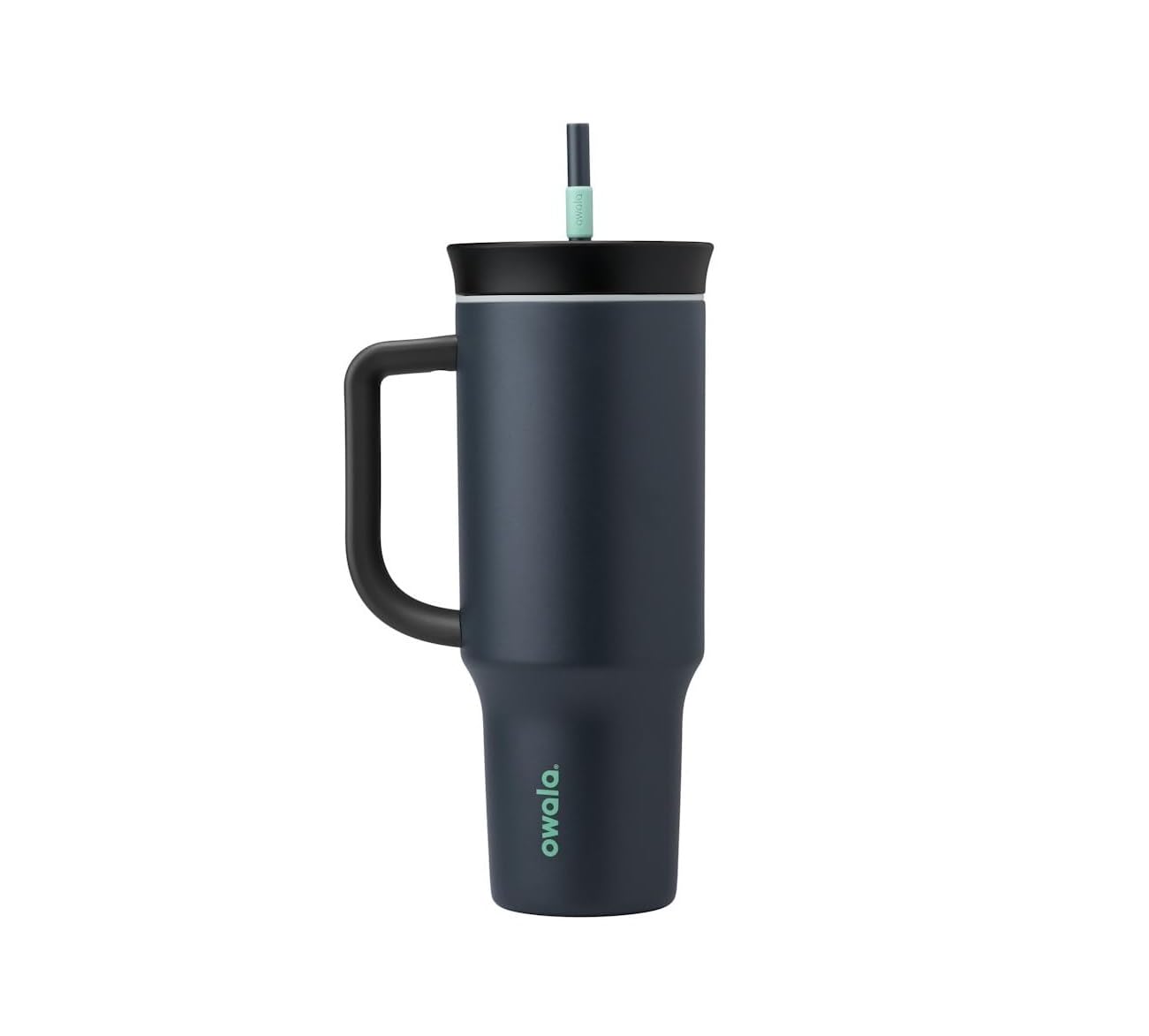 Owala Stainless Steel Triple Layer Insulated Travel Tumbler with Spill-Resistant Lid, Straw, and Carry Handle, 1185ml, Gray (Foggy Tide)