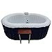 Aleko 145 Gallon Water Capacity PureSpa 2 Person Square Inflatable High Powered Bubble Jetted Hot Tub with Fitted Cover, Dark Blue