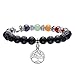 Top Plaza Lava Stone Diffuser Bracelet - Aromatherapy 7 Chakra Tree of Life Charm Yoga Meditation Reiki Healing Crystals Bracelets(2 pcs Set W/Tree of Life Charm)