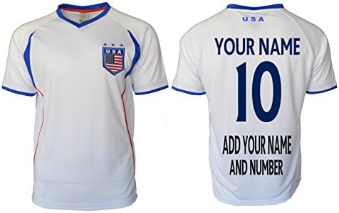 Usa Sports Jersey Flag Adult Training Custom Name and Number (L, White)