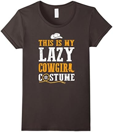 Womens Funny Lazy Cowgirl Halloween Costume T-Shirt XL Asphalt