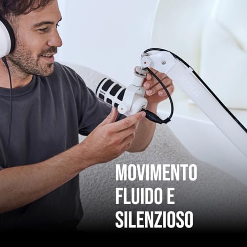 PSA1+ - Braccio professionale da studio con smorzamento a molla e gestione dei cavi (Bianco)