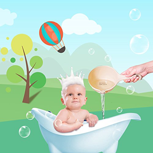 Per Large Water Scoop Baby Shampoo Rinse Cup Hair Washing Dabble For Bathing Watering Wash Fruits & Vegetables-Beige - Thumbnail 4