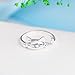 Winuxury Women's Elegant 925 Sterling Silver Small Cat Rings Genuine Evening Party Finger Ring