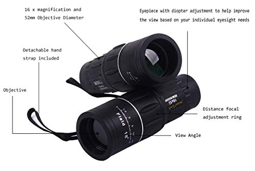MiluoTech Monocular Telescope 16x52 Dual Focus/Monocular Scope for Hunting, Camping, Surveillance