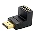 CY 90 Degree Down Angled DisplayPort Male to Female Extension Adapter Black