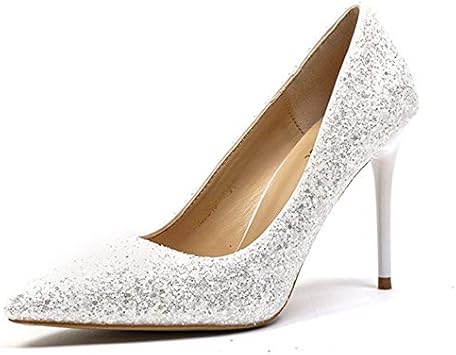 Amazon Co Jp Helufsw 女性の靴先のとがったつま先パンプスファッションドレスハイヒールボート結婚式オフィス靴レディース8白 スポーツ アウトドア