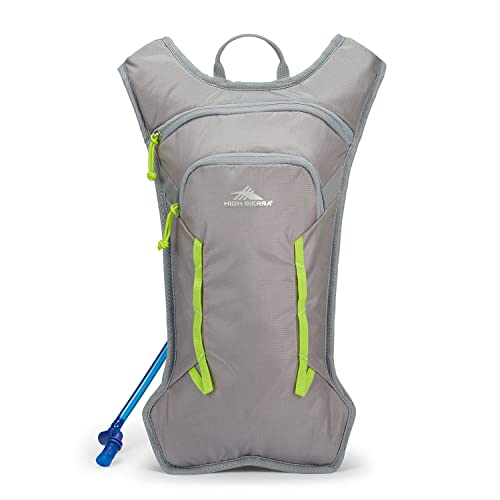 Photo 1 of High Sierra Hydrahike 2.0 Hydration Backpack with 2L Reservoir, for Hiking, Biking, Camping, Traveling, Silver, 4L
