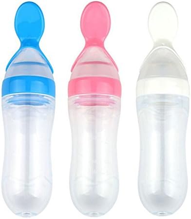 feeding baby cereal in bottle