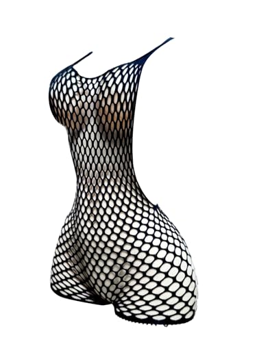 OYOANGLE Women's Fishnet Dress Bodysuit Hollow Out Lingerie Chemise Nightwear